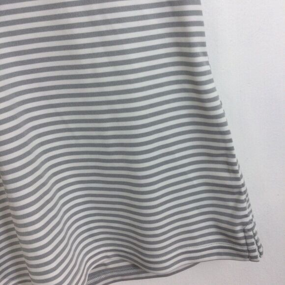 Footjoy Womens Tonal Stripe Lisle Open Collar Polo Golf Shirt Heather Grey M NWT - Picture 5 of 11